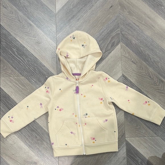 Kids Beige Hoodie with Colorful Prints - Picture 1 of 2